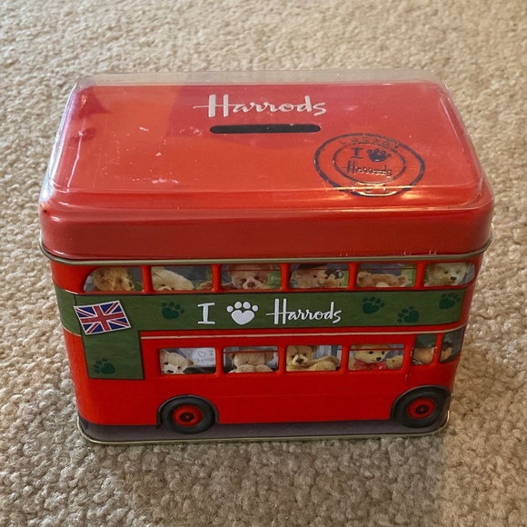 London red bus coin bank, empty tin, 4 x 5 - Picture 1 of 8